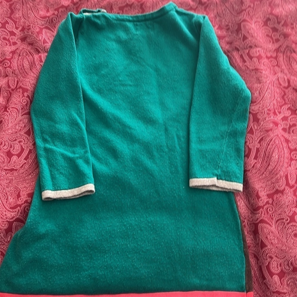 MINI BODEN girls 3-4y Christmas reindeer dress. Green. - Picture 7 of 8